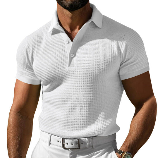 Herren nan Poloshirt mit Strukturstrick und schmalem Schnitt