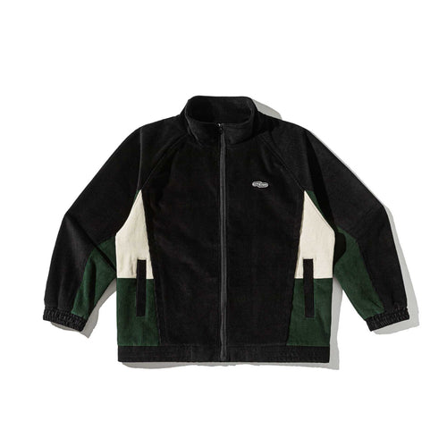 Unisex Kurz geschnittene Cord-Trackjacke im Retro-Utility-Stil mit Stehkragen Shop Nory