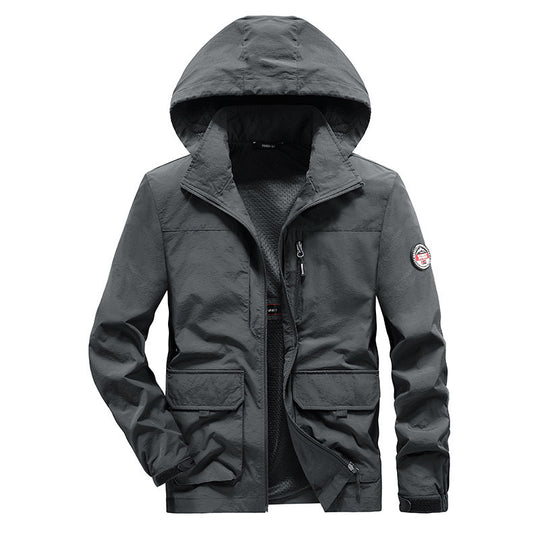 Herren Ultraleichte Kapuzen-Fieldjacke mit Mesh-Innenfutter und Mehrfach-Taschen Shop Nory