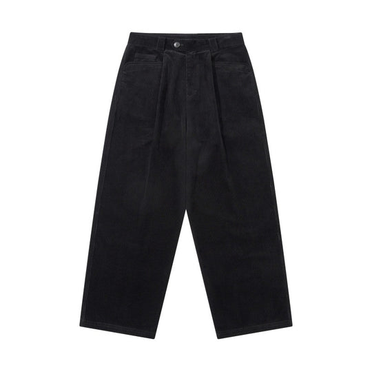 Herren Weite Cordhose mit Bundfalten, hoher Taille und geradem Bein Shop Nory