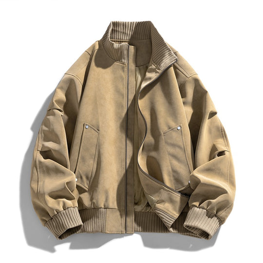 Herren Modische Bomberjacke aus Kunstleder Shop Nory