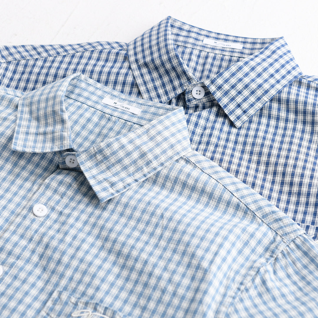 Herren Overshirt-Hemd im feinen Vichy-Karo aus weichem Baumwoll-Twill mit aufgesetzter Brusttasche Shop Nory