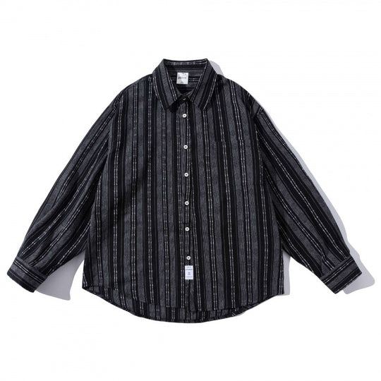 Herren Oversize-Hemd im Boxy-Schnitt mit strukturiertem Streifenmuster und abgerundetem Saum Shop Nory