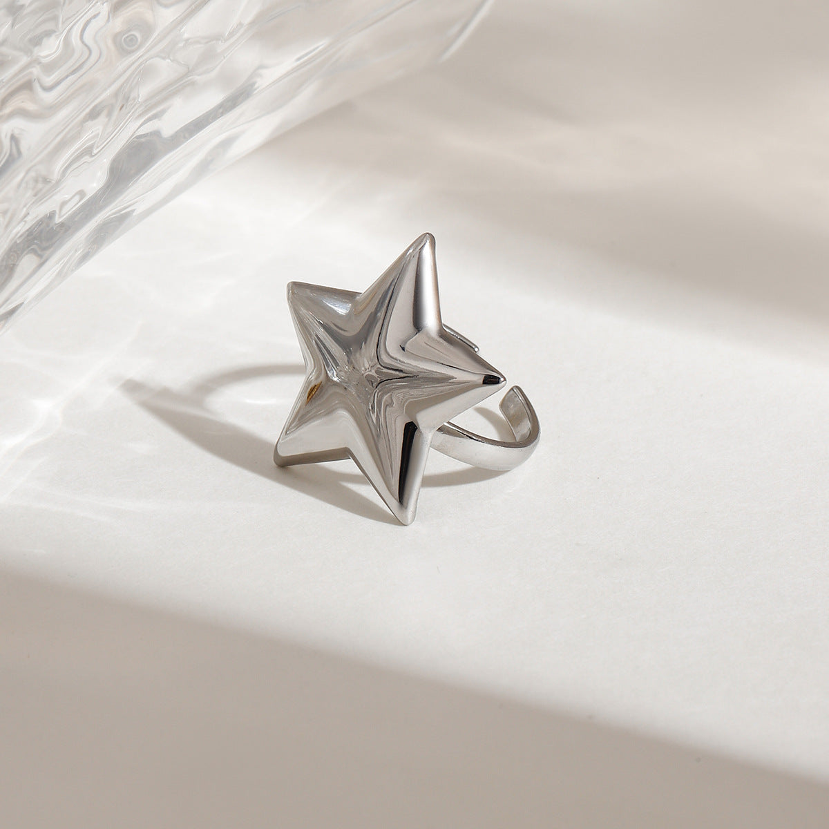 Damen Offener Sternring aus hypoallergenem Edelstahl Shop Nory