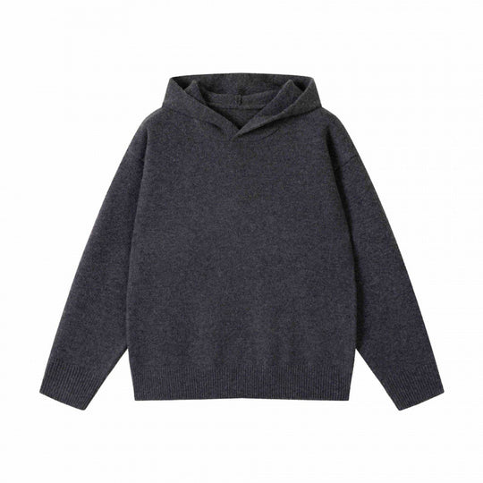 Unisex Oversize-Feinstrick-Kapuzenpullover mit Raglanärmeln und geripptem Saum Shop Nory