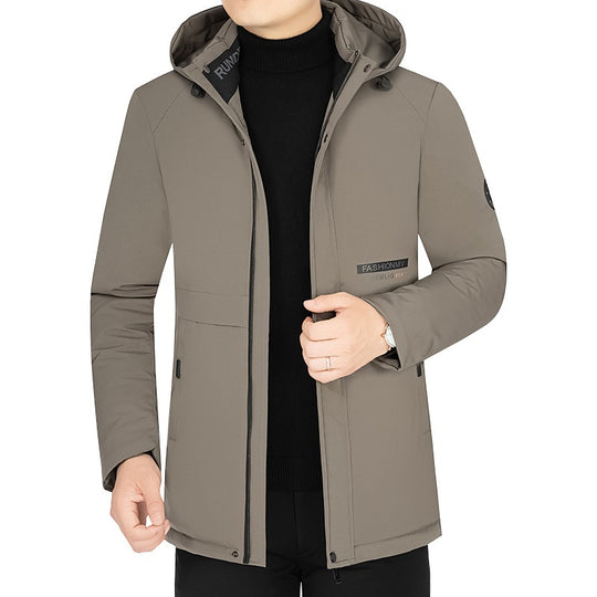 Herren Thermo-Winterkurzmantel mit luxuriösem Kunstfell-Innenfutter und Stehkragen Shop Nory