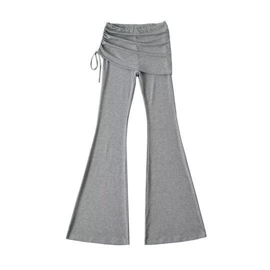 Damen Schlaghose mit integrierter Mini‑Rock‑Überlage und Kordelzug Shop Nory
