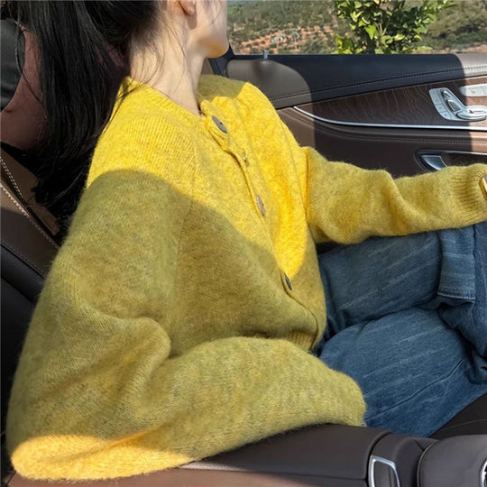 Damen Modische Strickjacke mit Knöpfen Shop Nory