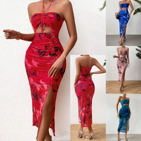 Damen Midikleid mit Cut-Outs, Neckholder und seitlichem Beinschlitz Shop Nory