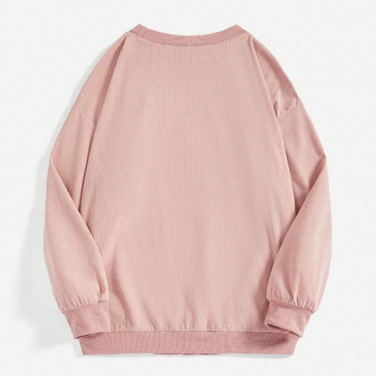 Damen weit geschnittenes Sweatshirt mit geripptem Material und Ballonärmeln Shop Nory