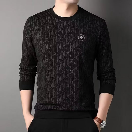 Herren Luxuriöser Rundhals-Pullover mit Marken-Design Shop Nory