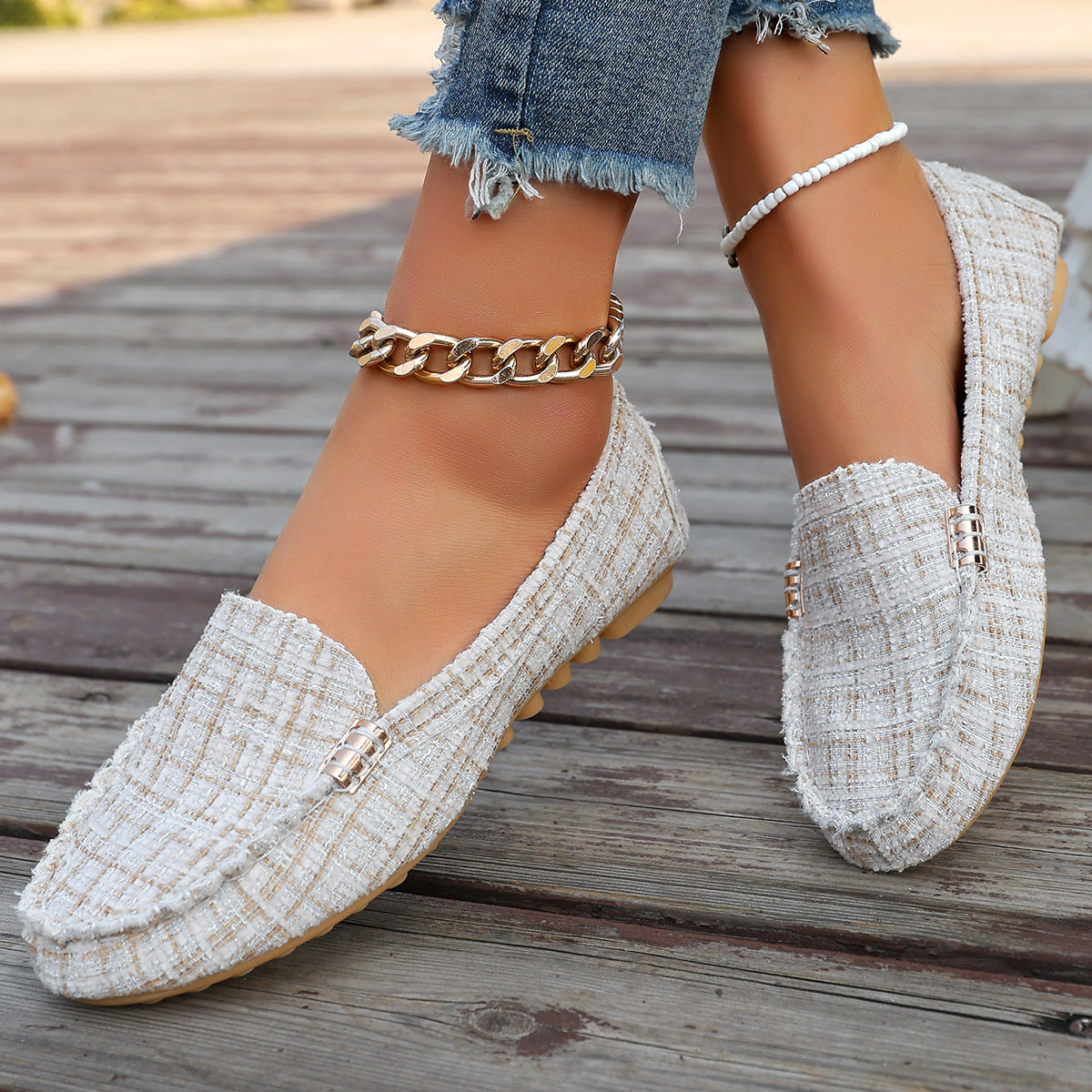 Damen Mokassin-Schuhe mit Leopardenmuster und exklusiven Verzierungen Shopnory