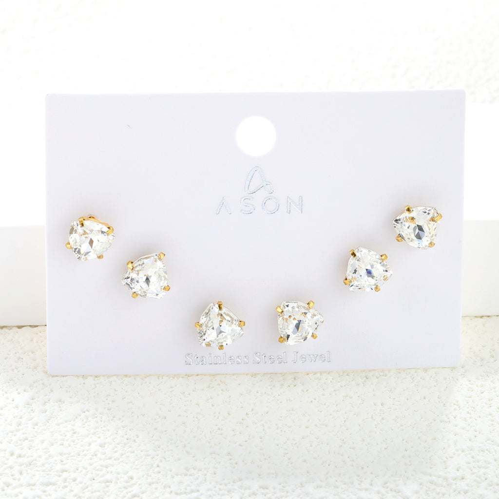 Damen Ohrstecker mit funkelnden Zirkonia-Elementen und elegantem Goldrahmen Shop Nory