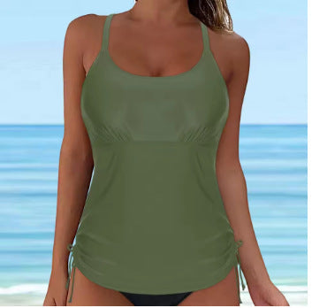 Damen lässiges Tankini-Oberteil mit Schnürung