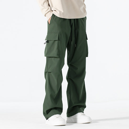 Herren Locker geschnittene Cargo-Utility-Hose mit Kordelzugbund und Mehrfachtaschen Shop Nory
