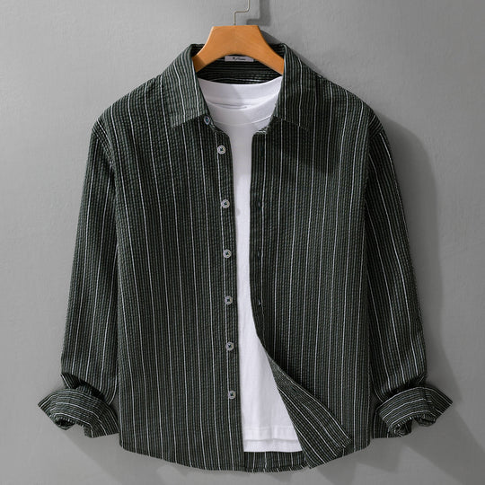 Herren Leichtes Langarm-Hemd mit feiner Nadelstreifenstruktur und Relaxed-Fit Shop Nory