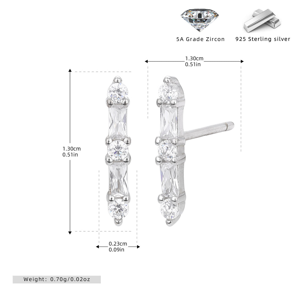 Damen Ohrstecker aus hochwertigem 925 Sterling Silber mit funkelnden Zirkonen Shop Nory