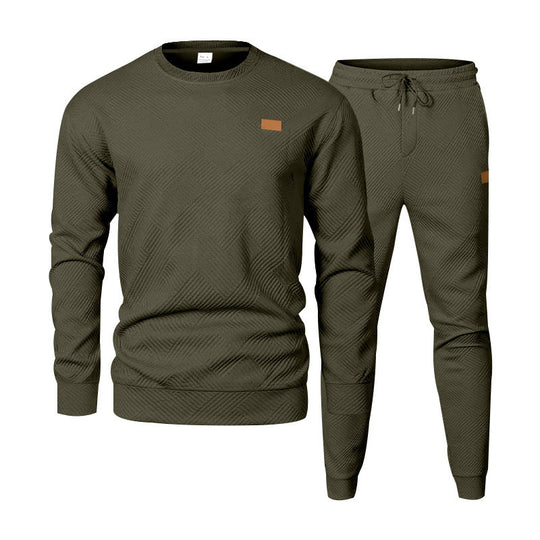 Herren nan strukturiertes Baumwoll-Jogginganzug-Set mit regulärer Passform, elastischem Bund und Kordel Shop Nory