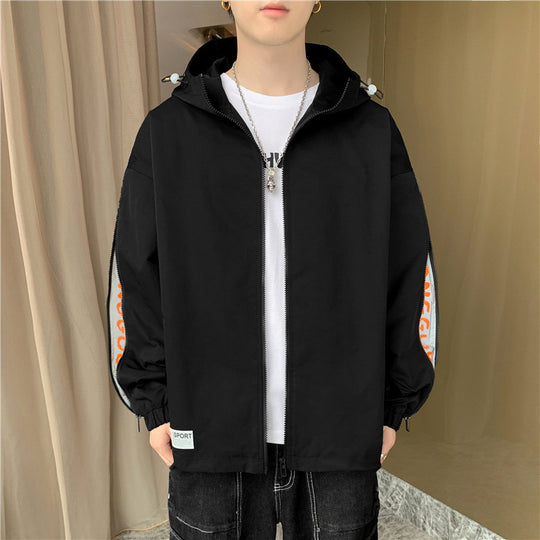 Herren Leichtgewichtige Kapuzenjacke im Oversize-Sportstyle mit Ärmel-Reißverschlüssen Shop Nory