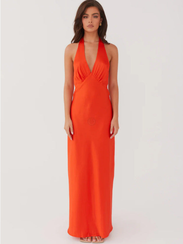Damen Elegantes Wickelkleid mit V-Ausschnitt und schmalem, fließendem Schnitt