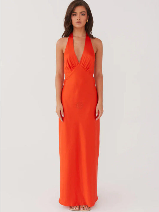 Damen Elegantes Wickelkleid mit V-Ausschnitt und schmalem, fließendem Schnitt