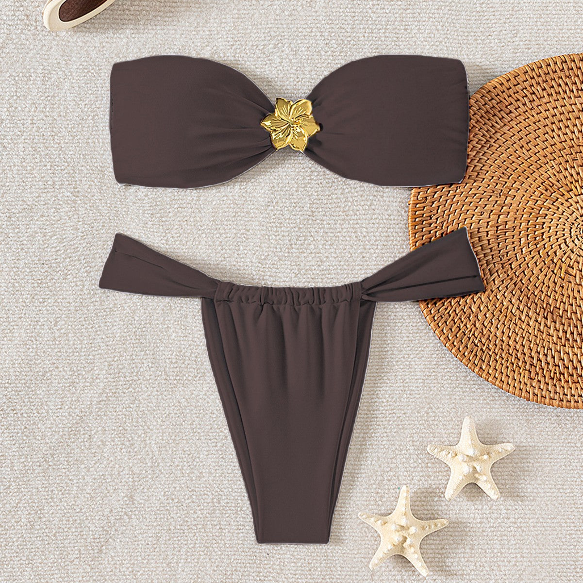 Damen Bandeau-Bikini mit elegantem Verschluss und modischem Design