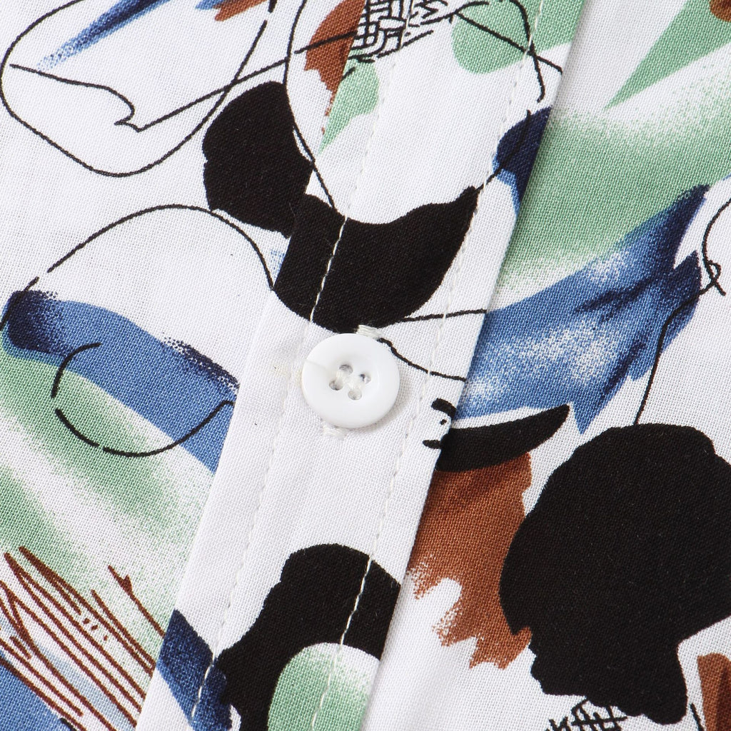 Herren Kurzarmhemd im kreativen Aquarell-Design