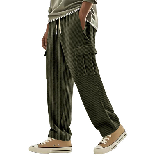Herren Cordcargo-Hose mit weitem Bein, Tunnelzugbund und aufgesetzten Cargotaschen Shop Nory