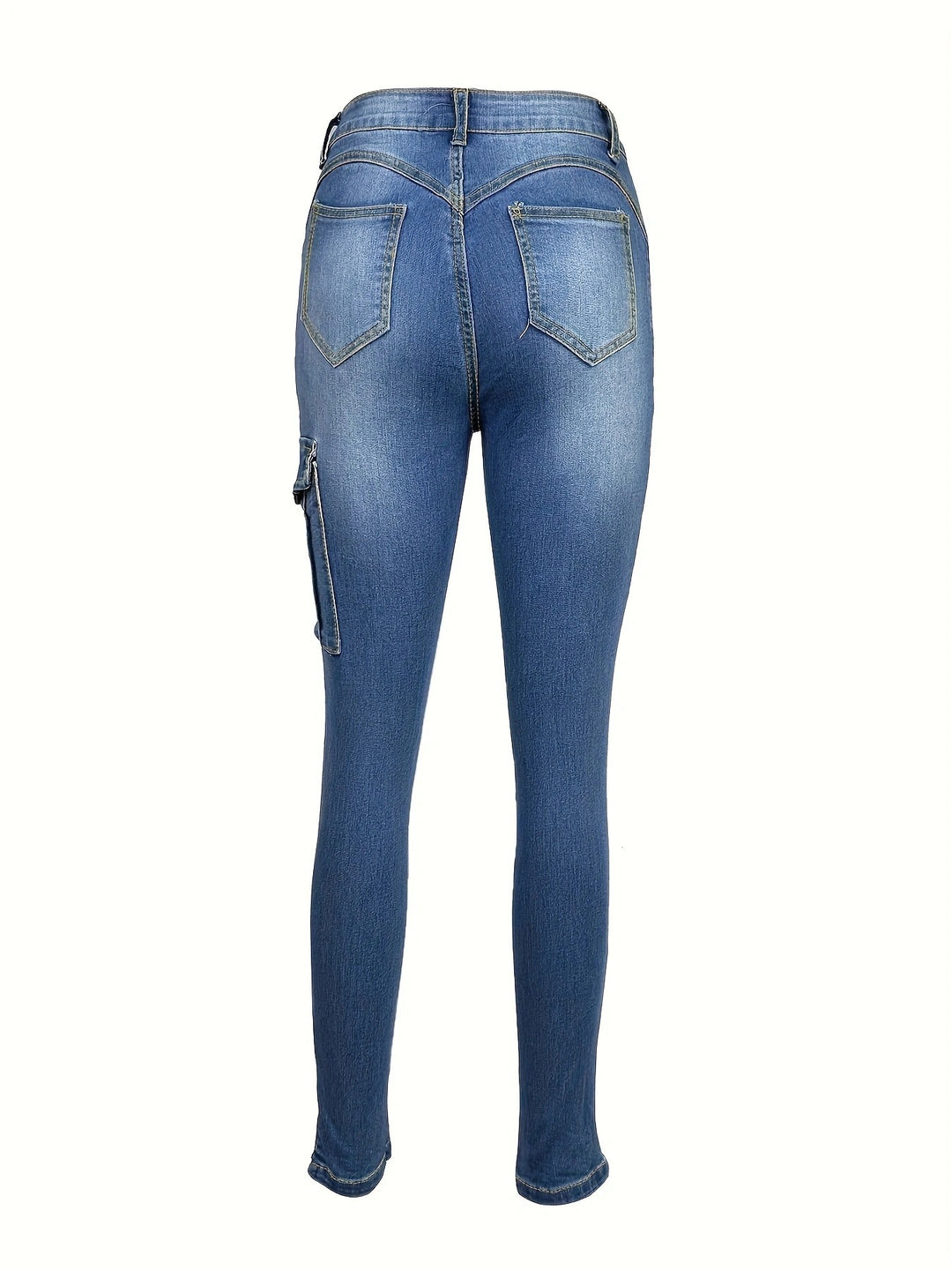 Damen Hochtaillierte Stretch-Cargo-Jeggings mit schmaler Passform und seitlicher Cargotasche Shop Nory