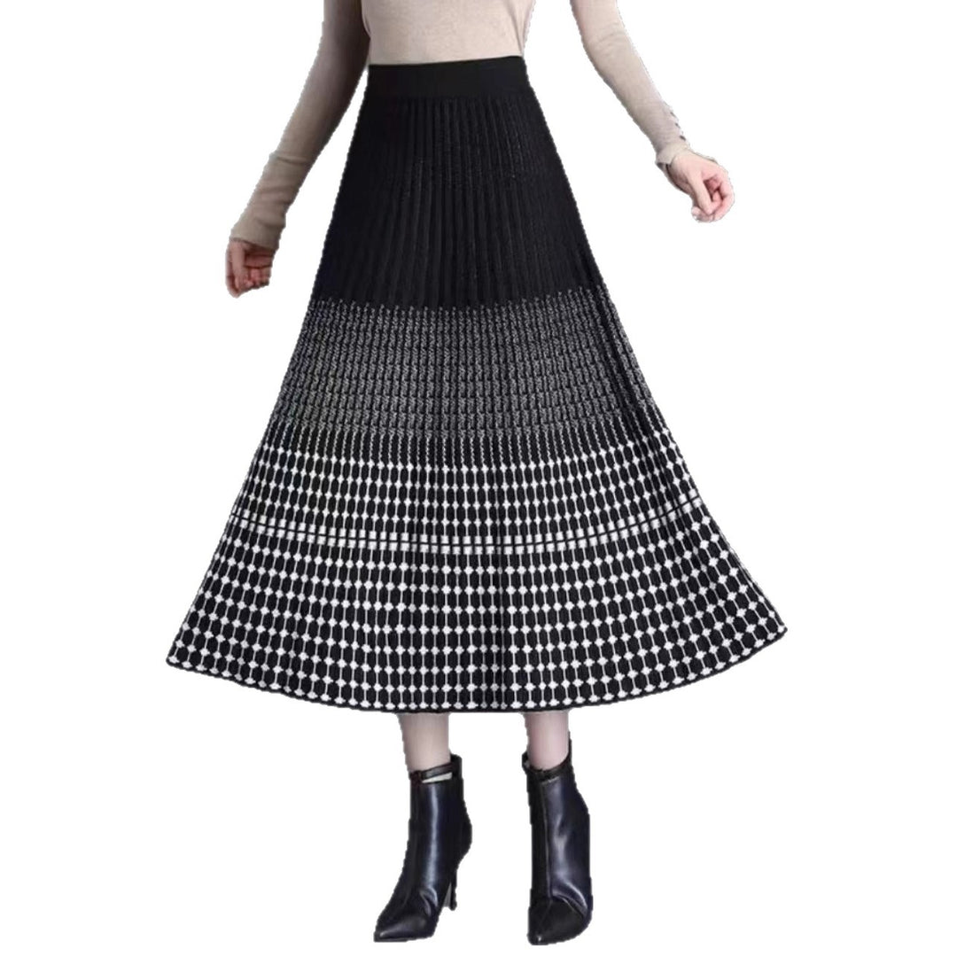 Damen Plissierter Maxirock mit eleganten Muster Shop Nory