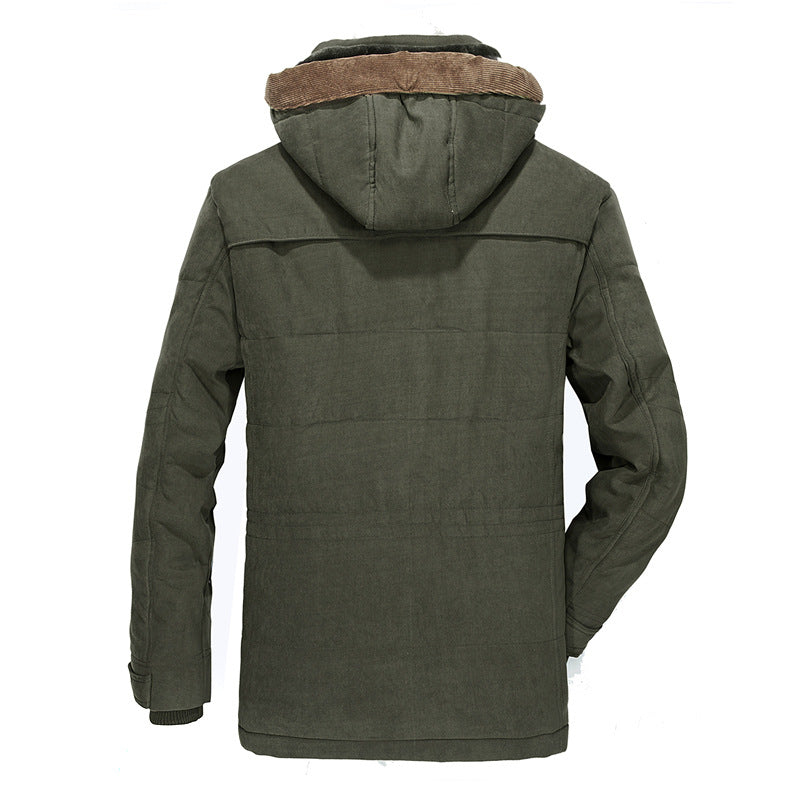 Herren Winterparka mit Teddyfutter, Kapuze und wasserabweisender Canvas-Außenschicht Shop Nory