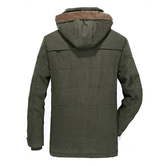 Herren Winterparka mit Teddyfutter, Kapuze und wasserabweisender Canvas-Außenschicht Shop Nory