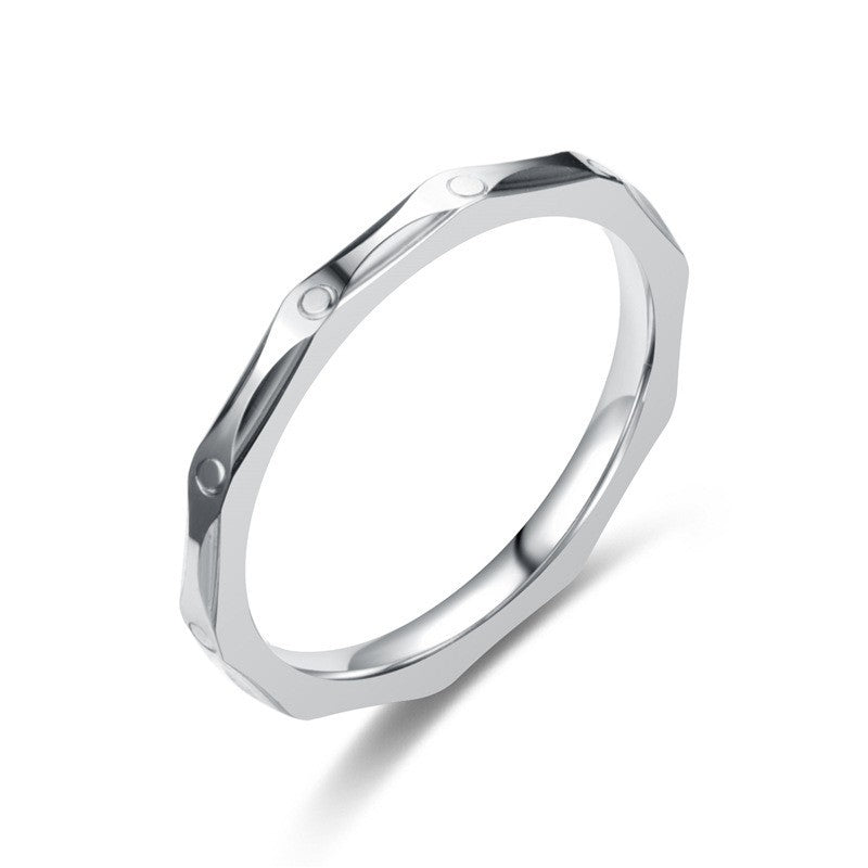 Damen Hochwertiger, facettierter Ring aus Edelstahl Shop Nory