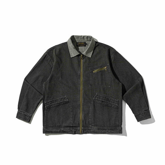 Herren Denim-Workwear-Blousonjacke mit durchgehendem Reißverschluss und Zip‑Brusttasche Shop Nory