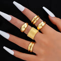 Damen modisches Ringe-Set mit einzigartigen Designs und eleganten Oberflächen Shop Nory