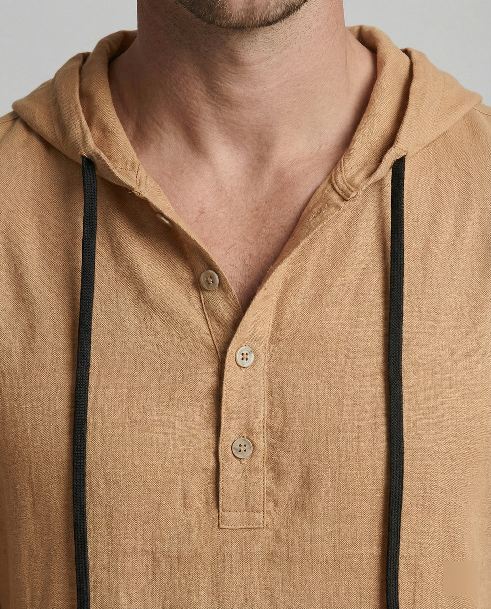 Herren lässiges Leinen-Hoodie-Set mit praktischen Taschen und entspannter Passform