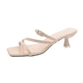 Damen elegante Slingback Sandalen mit transparentem Blockabsatz
