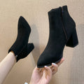 Damen Stiefeletten mit elegantem Blockabsatz und praktischem Reißverschluss