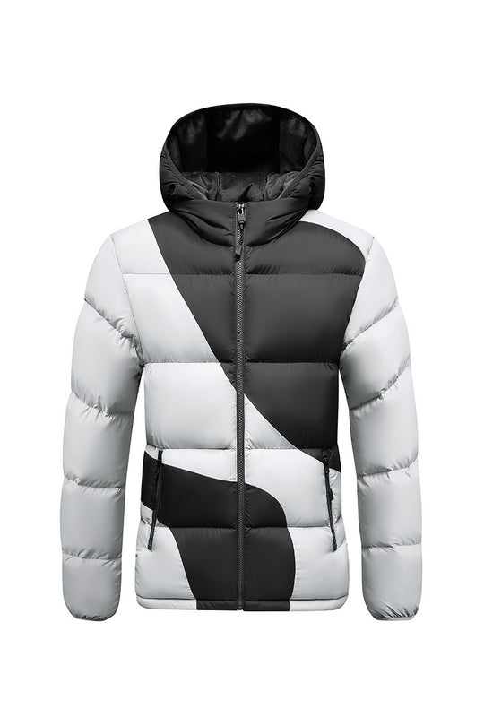 Herren Steppjacke mit Kapuze, auffälligem Colourblock-Muster und thermischer Isolierung Shop Nory