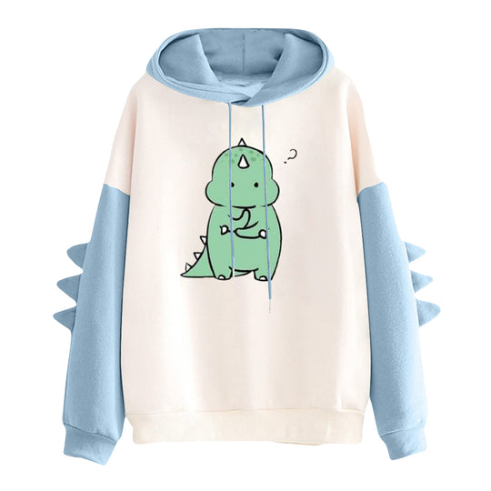 Damen nan Kapuzenpullover mit niedlichem Dinosaurier-Print und dreidimensionalen Ärmeldetails Shop Nory