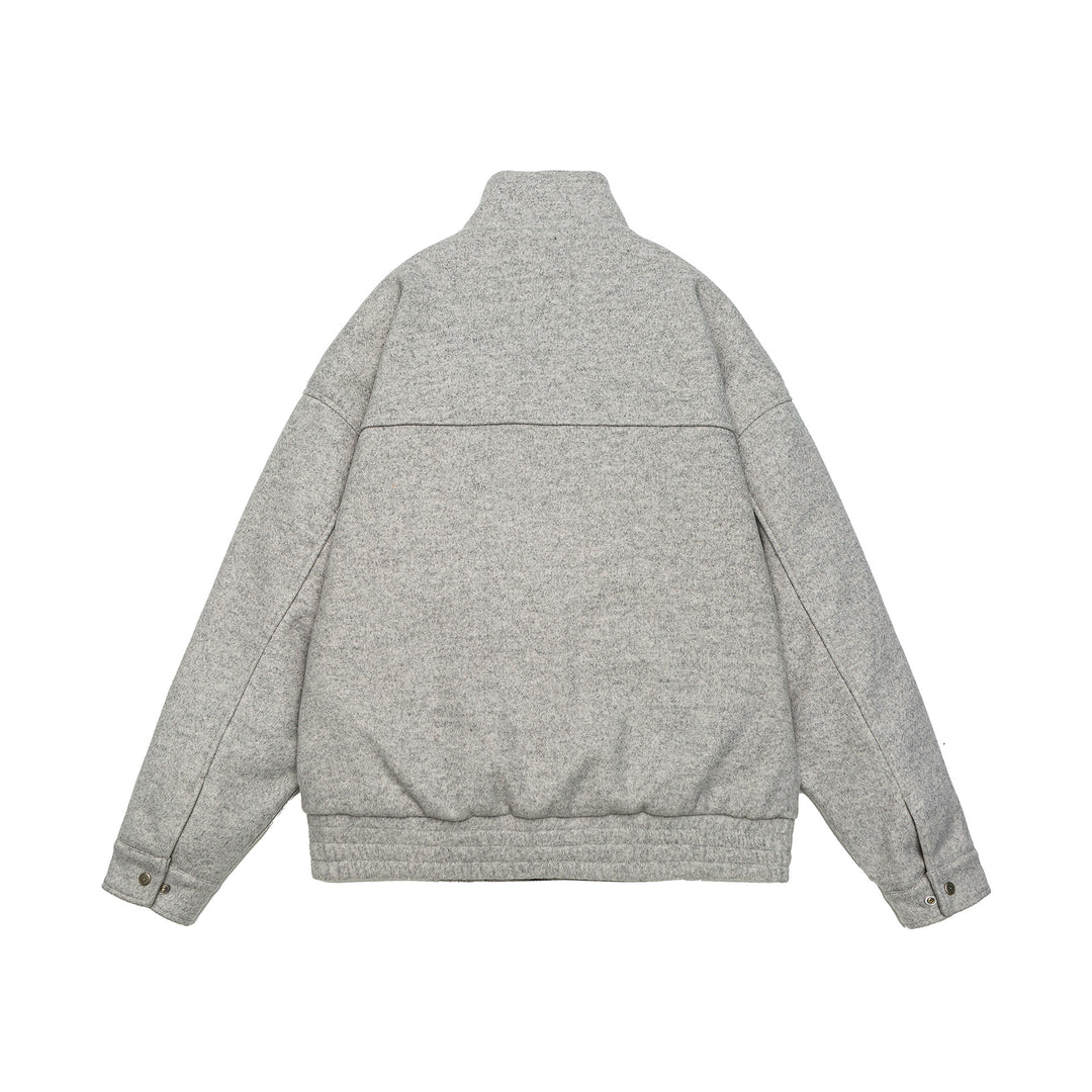 Herren Kurz geschnittene Boxy-Wollfleece-Jacke mit hohem Stehkragen und durchgehendem Reißverschluss Shop Nory