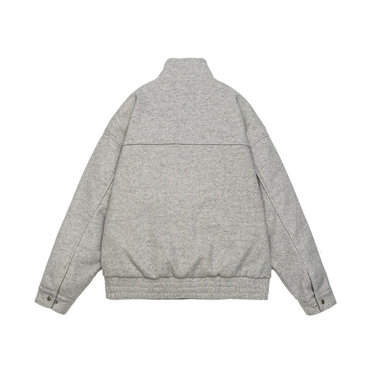 Herren Kurz geschnittene Boxy-Wollfleece-Jacke mit hohem Stehkragen und durchgehendem Reißverschluss Shop Nory