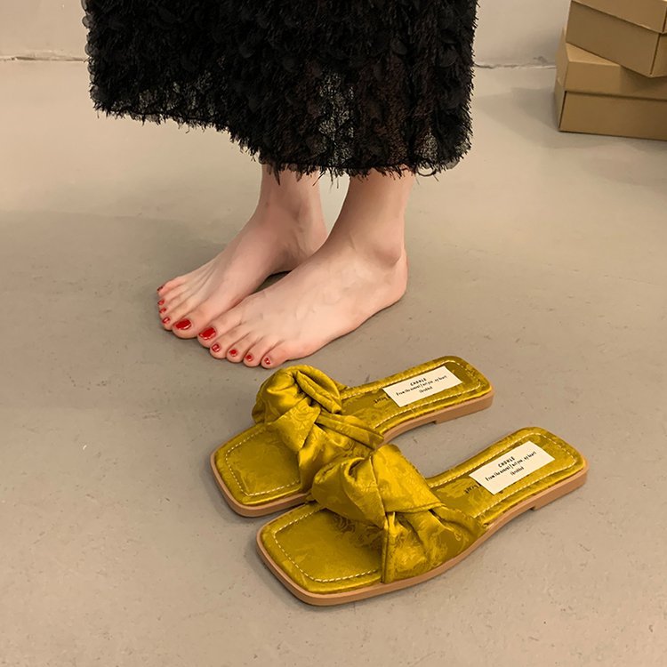 Damen modische Sandalen mit dekorativem Schleifenakzent und rutschfester Sohle