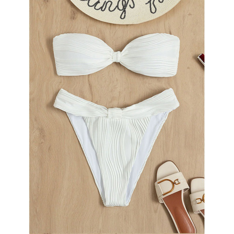Damen Bandeau-Bikini mit Raffungen Shopnory