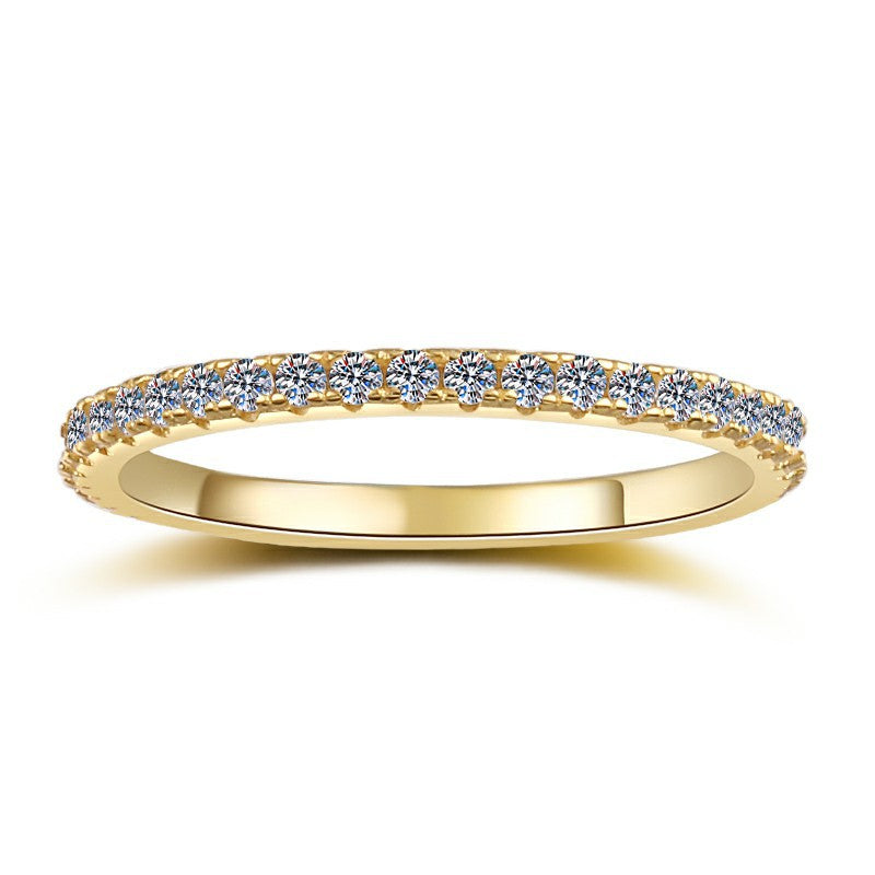 Damen Zarter Bandring mit funkelndem Zirkonia-Besatz Shop Nory