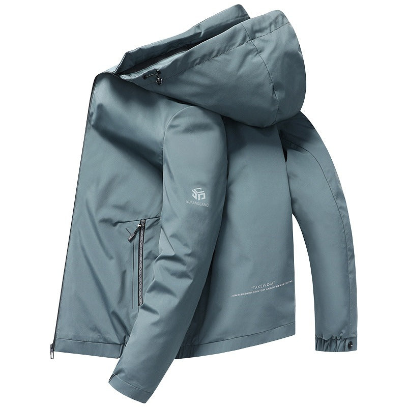 Herren Leichte Kapuzenjacke im urbanen Travel-Style mit Dreiviertelärmeln Shop Nory