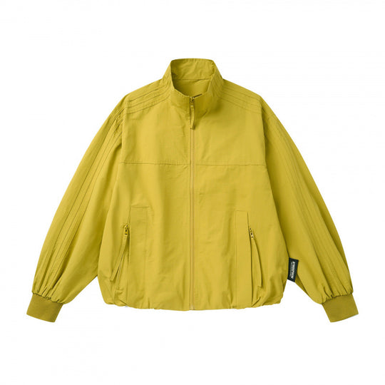 Unisex Leichte Boxy-Outdoorjacke im Trackstil mit hohem Stehkragen, Reißverschlusstaschen und elastischem Saum Shop Nory