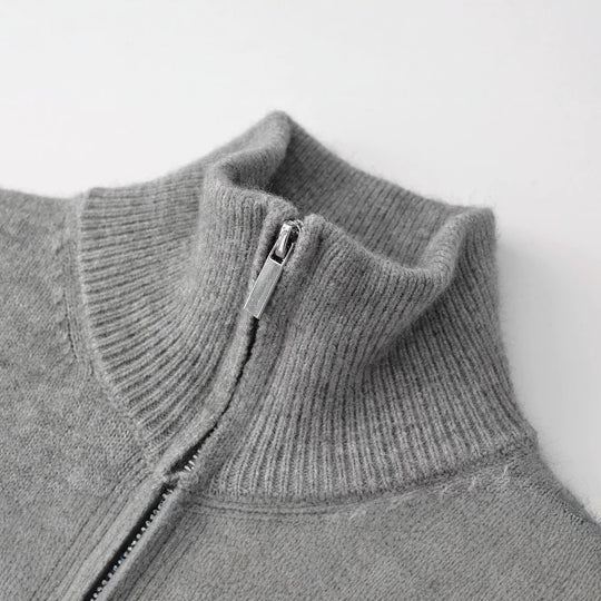 Damen Feinstrick-Zipcardigan mit hohem Stehkragen Shop Nory