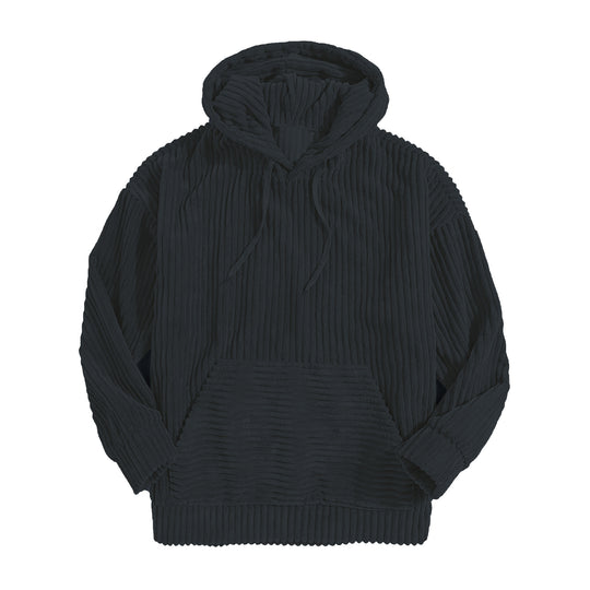 Unisex nan gerippter Samt-Hoodie mit Kapuze und Kängurutasche Shop Nory