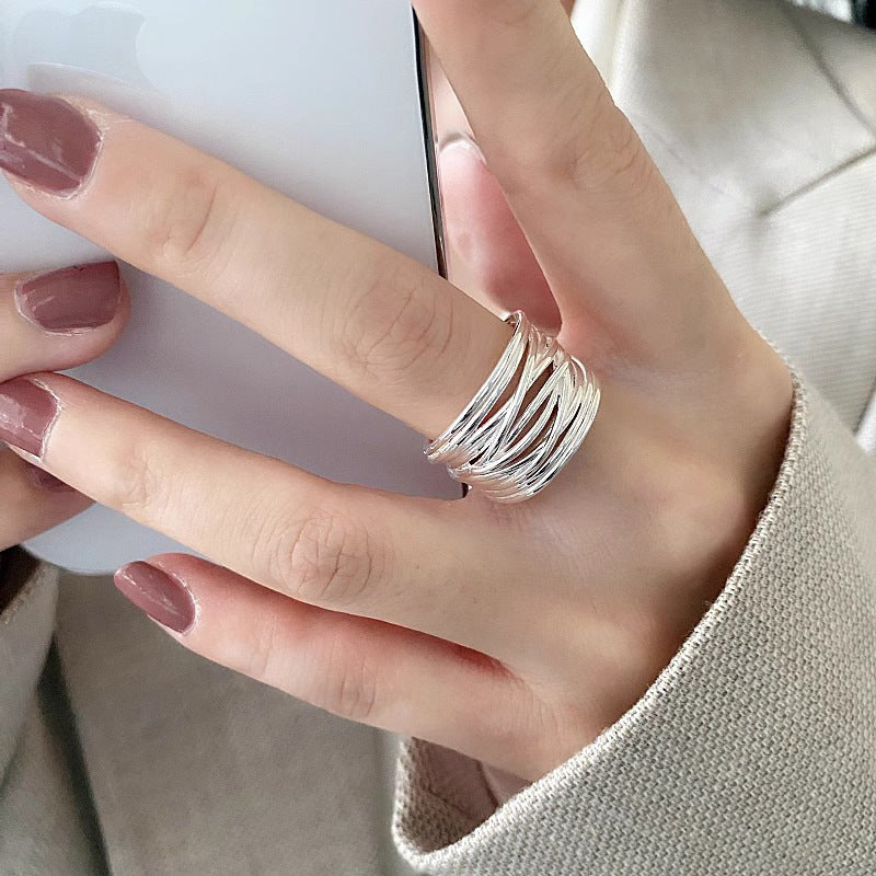 Damen Designring mit kunstvollem, geschwungenem Muster Shop Nory